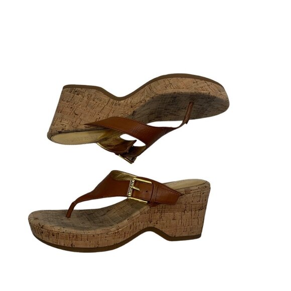 Lauren Ralph Lauren Oralee Cork Thong Wedge Women's Size 7 - Picture 5 of 10